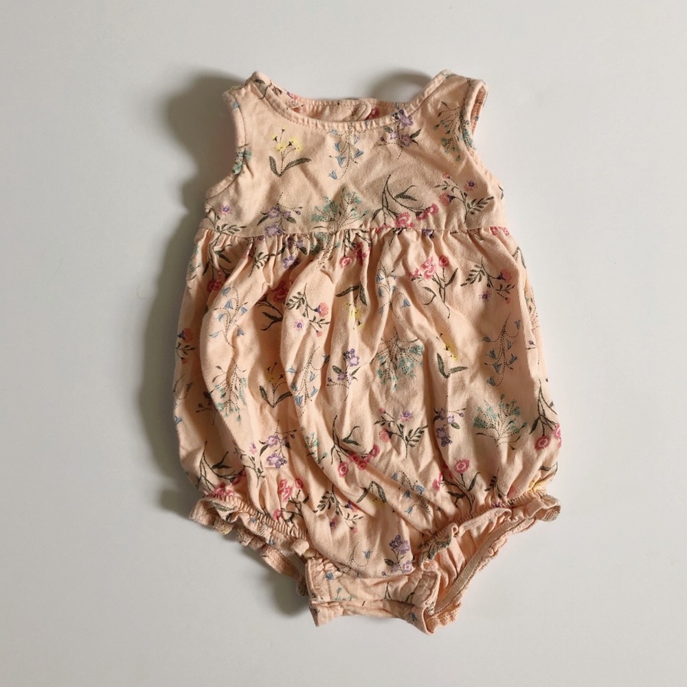 Peach Floral bubble romper - Old Navy